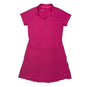 Nike Golf Tour Performance Dri-Fit Medium Pink Athletic Dress Short Sleeve
